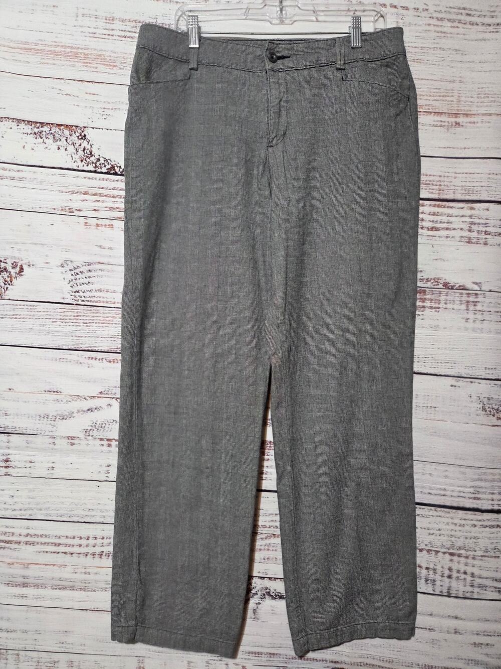 Lee Pants Ladies 14 Straight Leg Relaxed Fit Black White